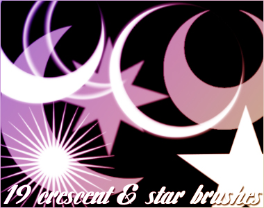 19 Crescent and Star Brushes