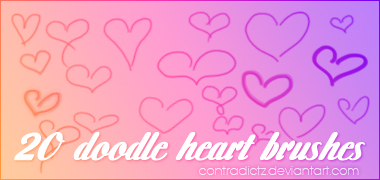 20 Doodle Hearts Brushes