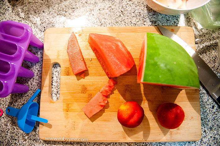 Nectarine & watermelon ice blocks | www.rubyyee.com